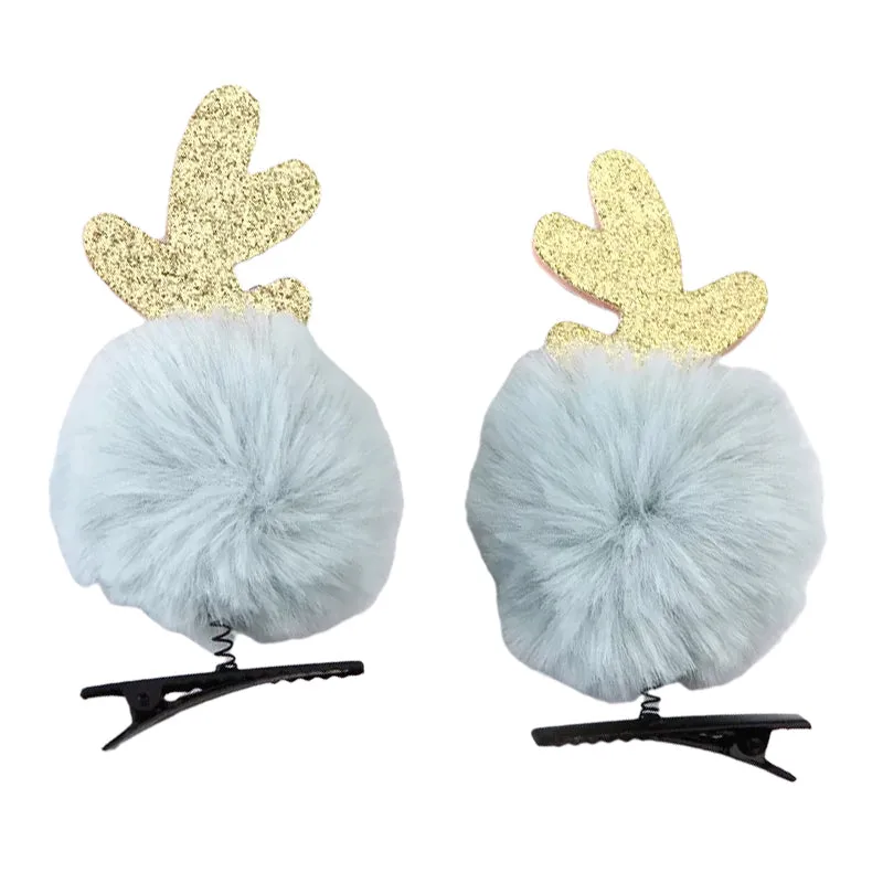 1 Pack Kid Girl Xmas Pom Pom Hair Clips Wholesale 32325942