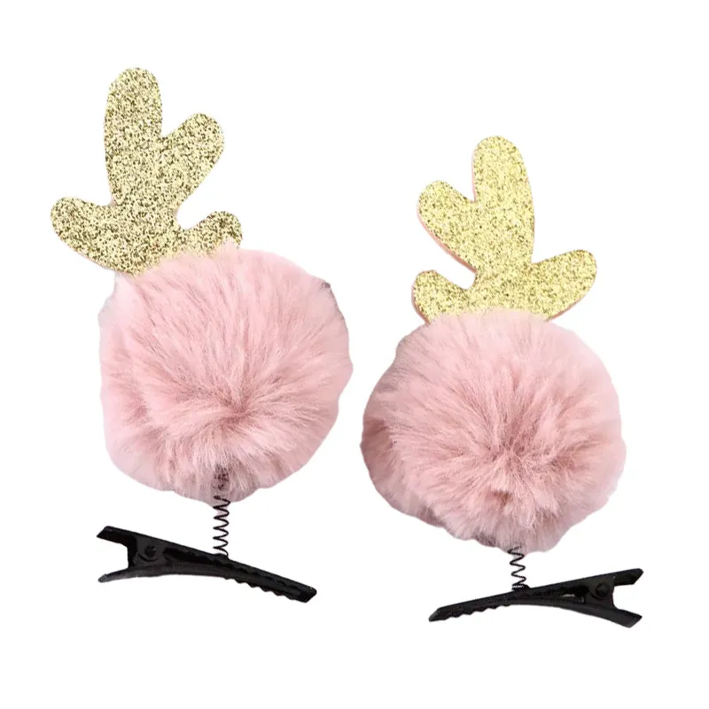 1 Pack Kid Girl Xmas Pom Pom Hair Clips Wholesale 32325942