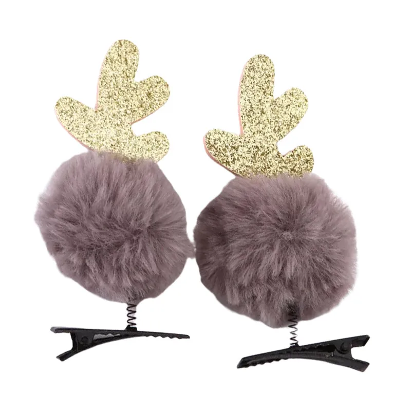 1 Pack Kid Girl Xmas Pom Pom Hair Clips Wholesale 32325942