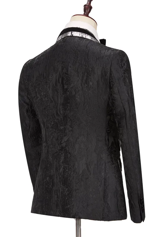 Amazing Black Peaked Lapel Double Breasted Men Suits Online