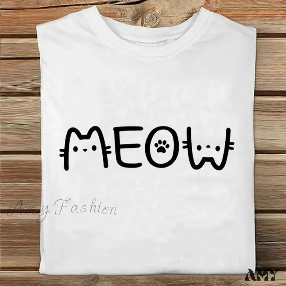 Amy Fashion - Coffee Love Cartoon Printing Clothes Tshirt