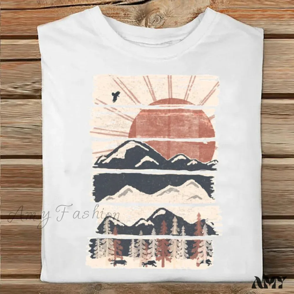 Amy Fashion - Coffee Love Cartoon Printing Clothes Tshirt