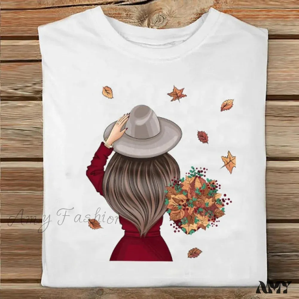 Amy Fashion - Coffee Love Cartoon Printing Clothes Tshirt
