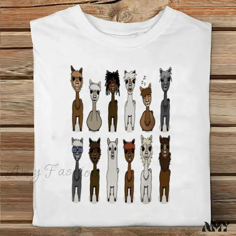 Amy Fashion - Coffee Love Cartoon Printing Clothes Tshirt
