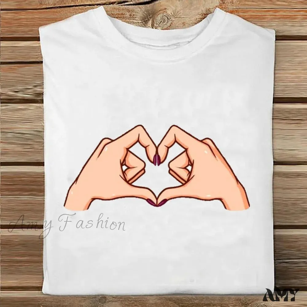 Amy Fashion - Coffee Love Cartoon Printing Clothes Tshirt