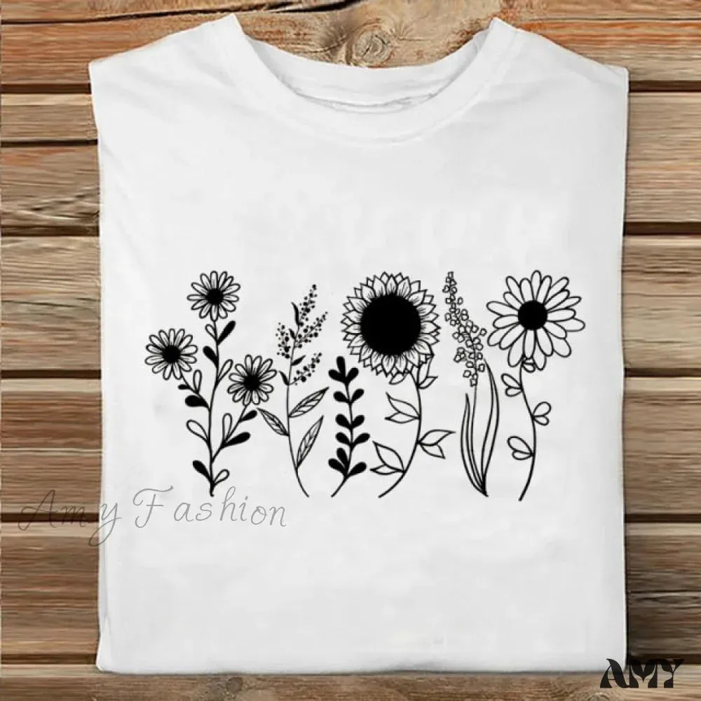 Amy Fashion - Coffee Love Cartoon Printing Clothes Tshirt
