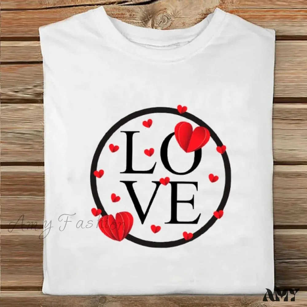 Amy Fashion - Coffee Love Cartoon Printing Clothes Tshirt