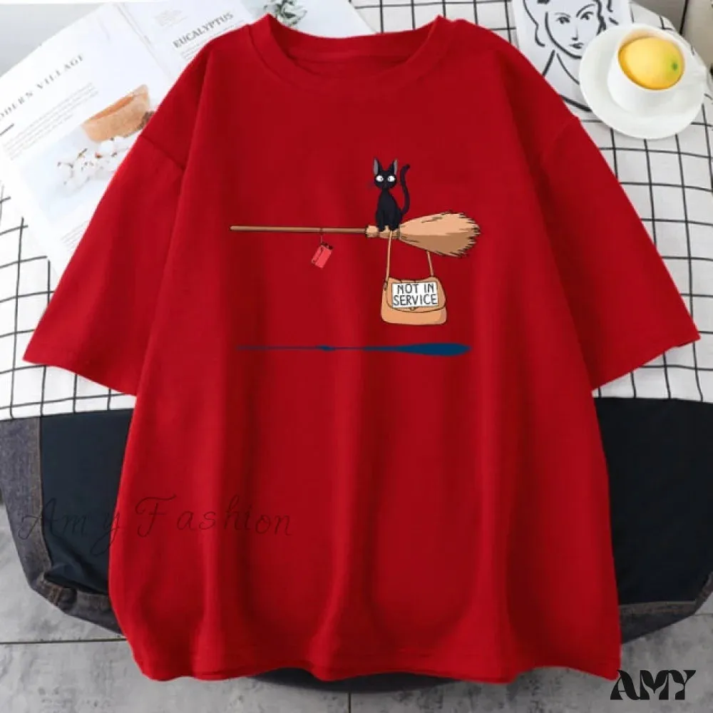 Amy Fashion - Soft Cartoons Fashion Crew Neck T-shirts