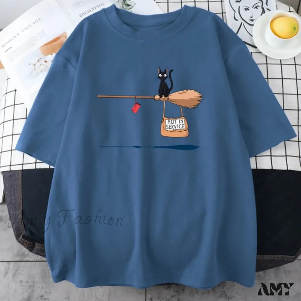 Amy Fashion - Soft Cartoons Fashion Crew Neck T-shirts