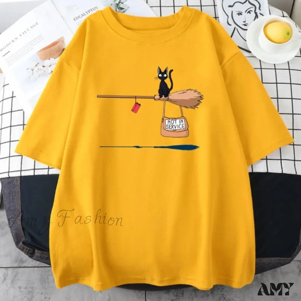 Amy Fashion - Soft Cartoons Fashion Crew Neck T-shirts