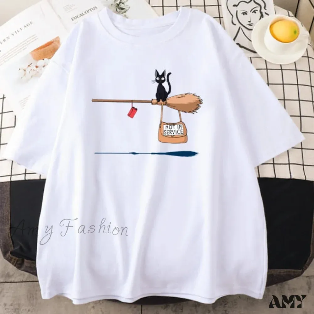 Amy Fashion - Soft Cartoons Fashion Crew Neck T-shirts