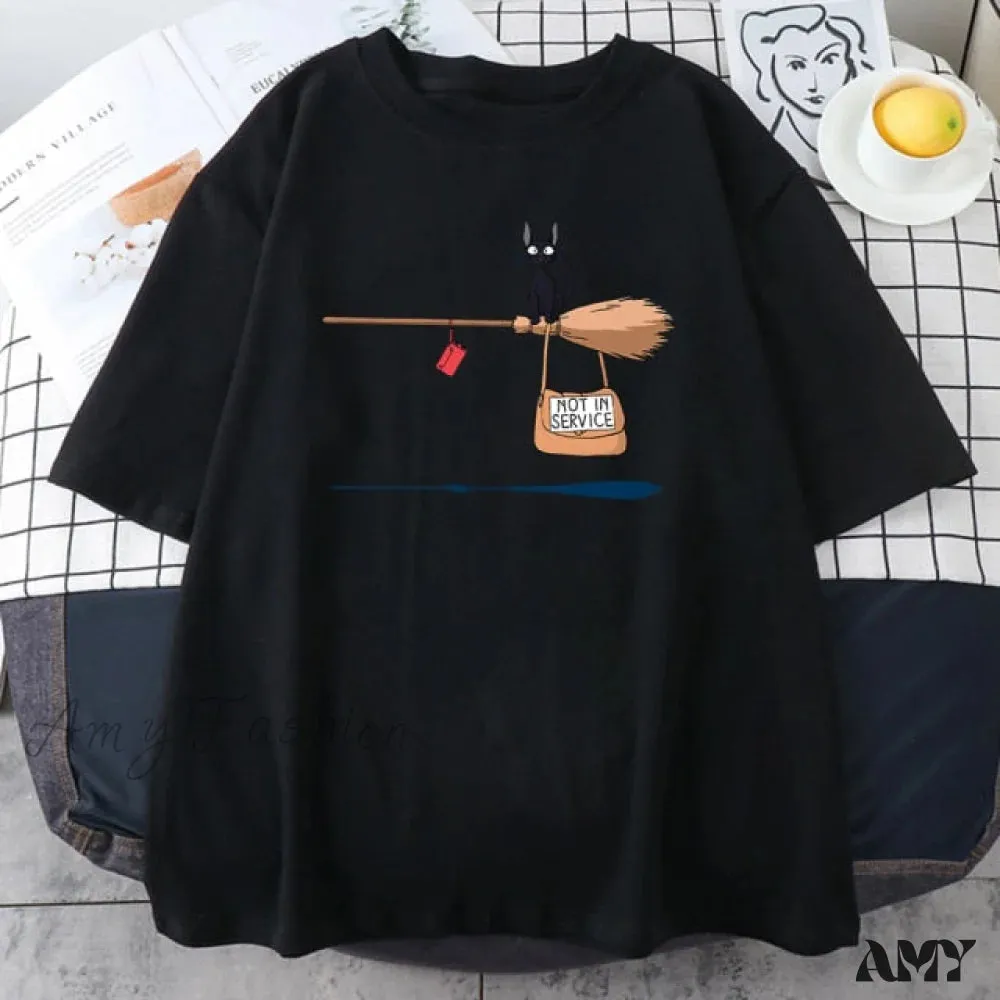 Amy Fashion - Soft Cartoons Fashion Crew Neck T-shirts