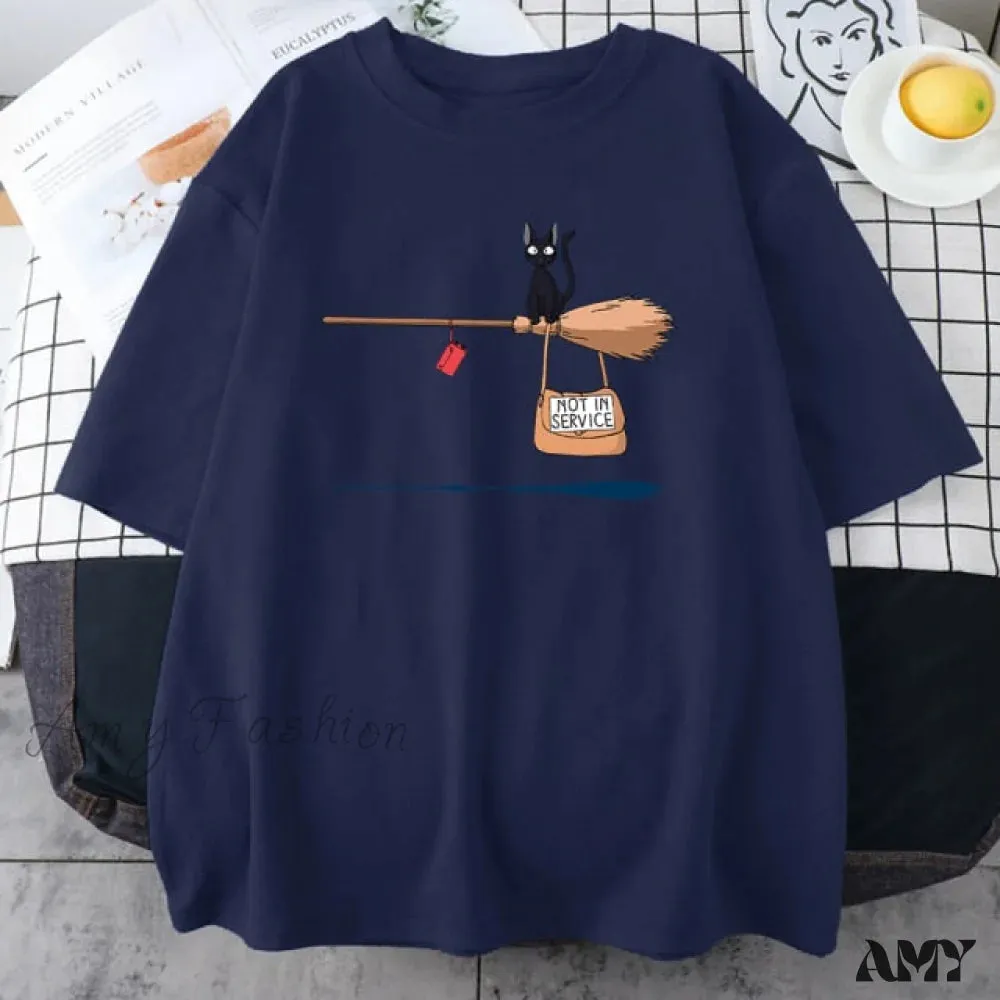 Amy Fashion - Soft Cartoons Fashion Crew Neck T-shirts