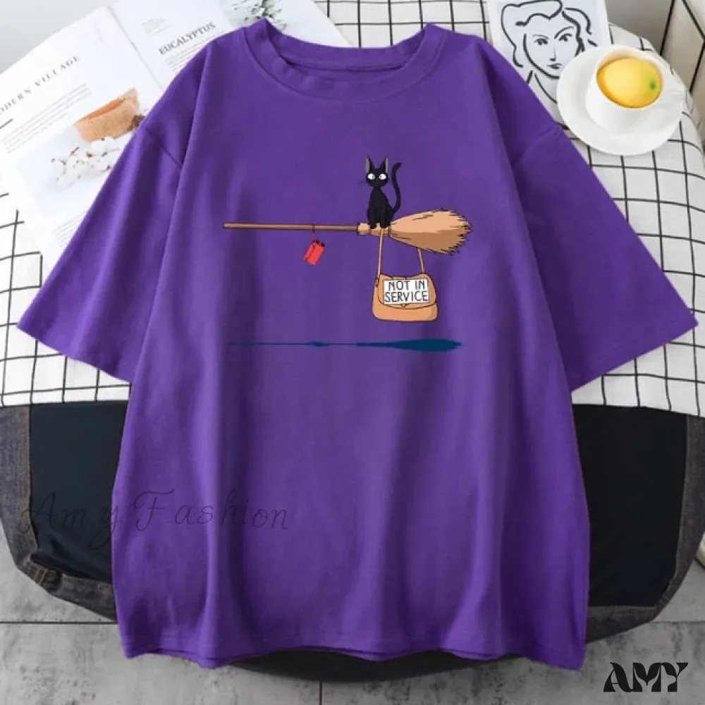 Amy Fashion - Soft Cartoons Fashion Crew Neck T-shirts
