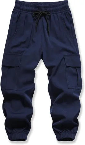 Baby Boys Cargo Joggers Pants Toddler Quick Dry Lightweight Hiking Pants Kids Pull On Sweatpants