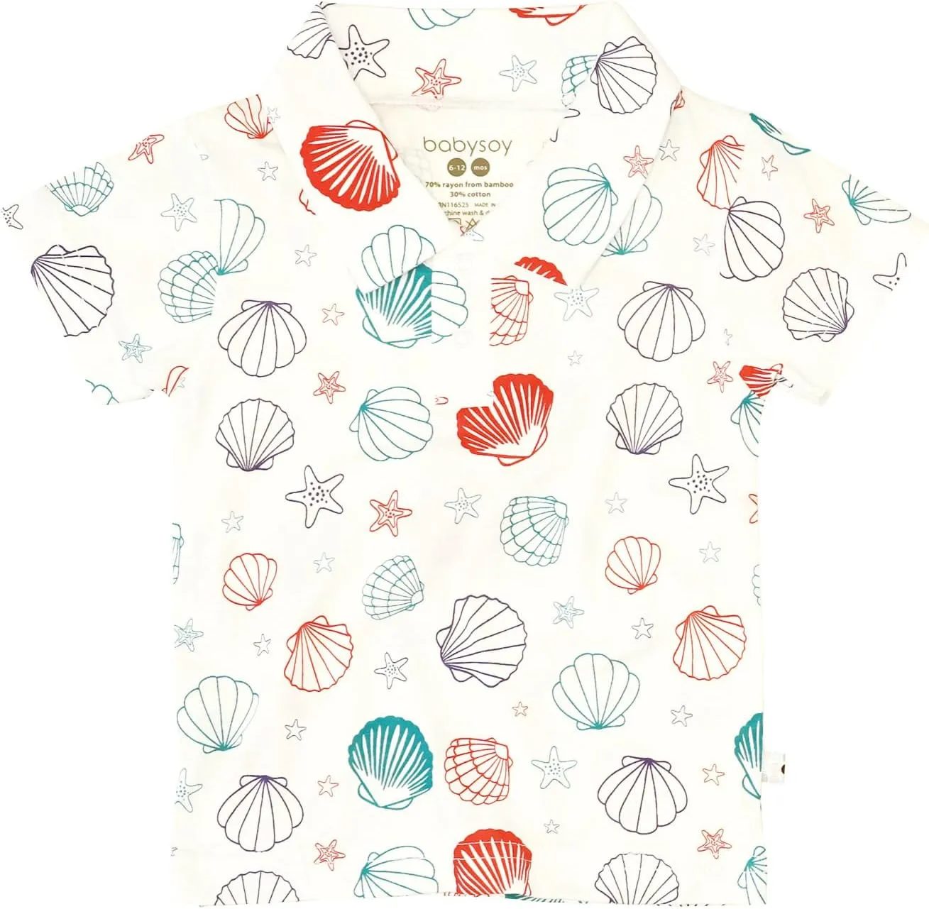 Babysoy Toddler Short Sleeve Polo Shirt - Organic Cotton Unisex Baby Soft Tee