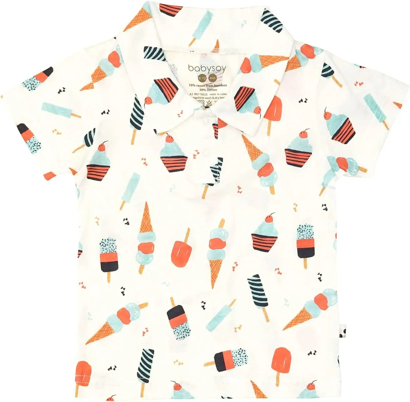 Babysoy Toddler Short Sleeve Polo Shirt - Organic Cotton Unisex Baby Soft Tee
