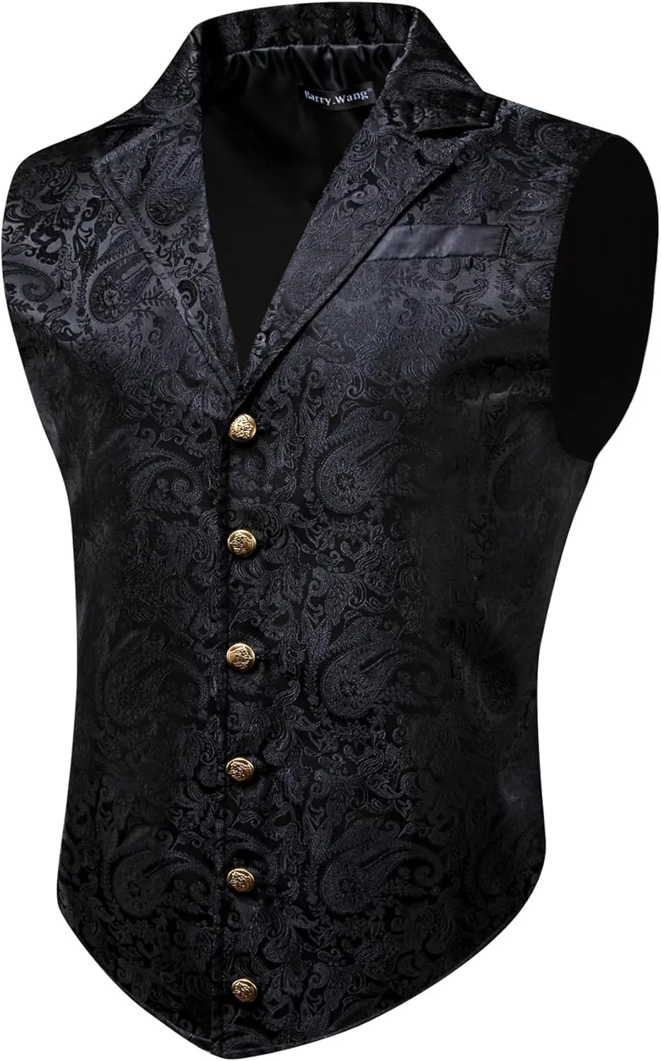 Barry.Wang Mens Paisley Victorian Suit Vest Tailored Collar Formal/Leisure Steampunk Gothic Waistcoat