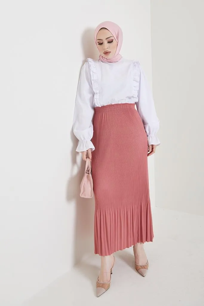 BNG Women - Pleated Hijab Skirt Rose Pink - Clermont