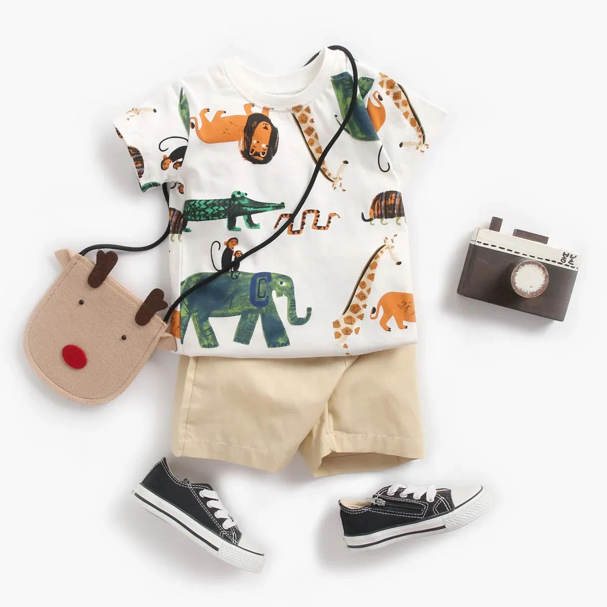 Cartoon Boys Clothing Sets Summer Short Sleeve Cotton Baby Tops Baby Shorts 2Pcs Casual Sets