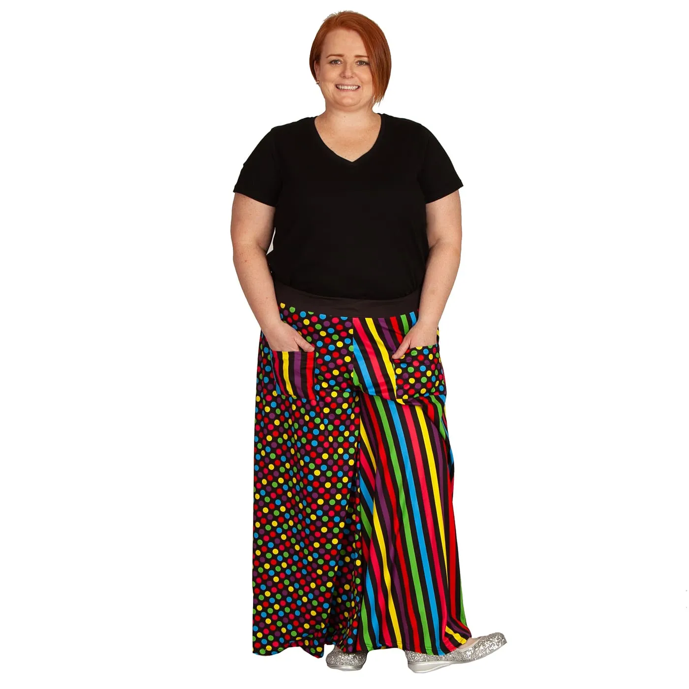 Confetti Wide Leg Pants With Pockets