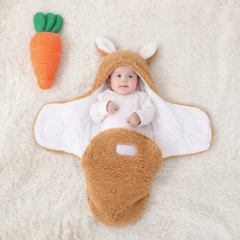 Cross border mother and baby products, newborn lamb plush blanket, baby cotton clip, autumn and winter thickened split leg sleeping bag, baby blanket