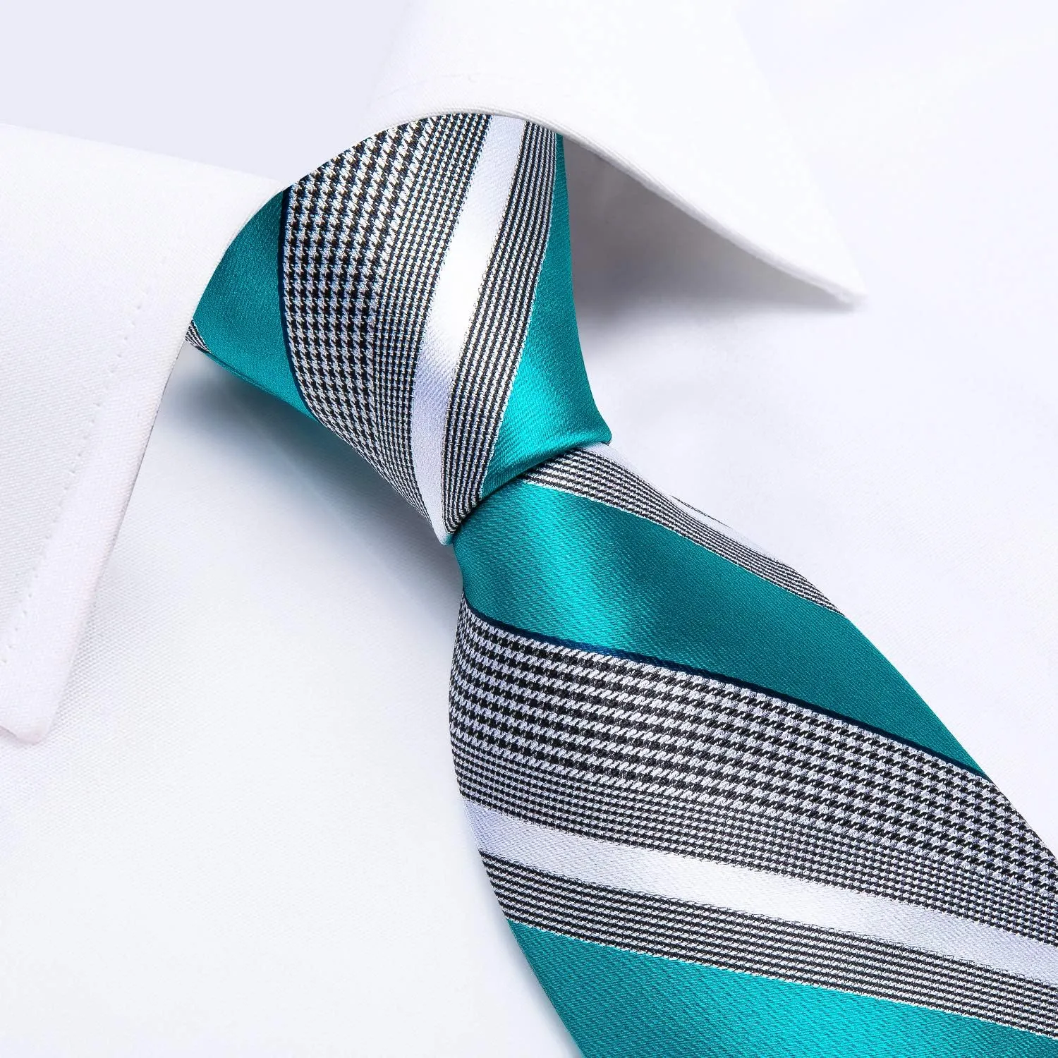 DiBanGu Mens Tie Set Silk Necktie and Gold Tie Ring Pocket Square Cufflinks Formal Business Wedding Ties with Gift Box