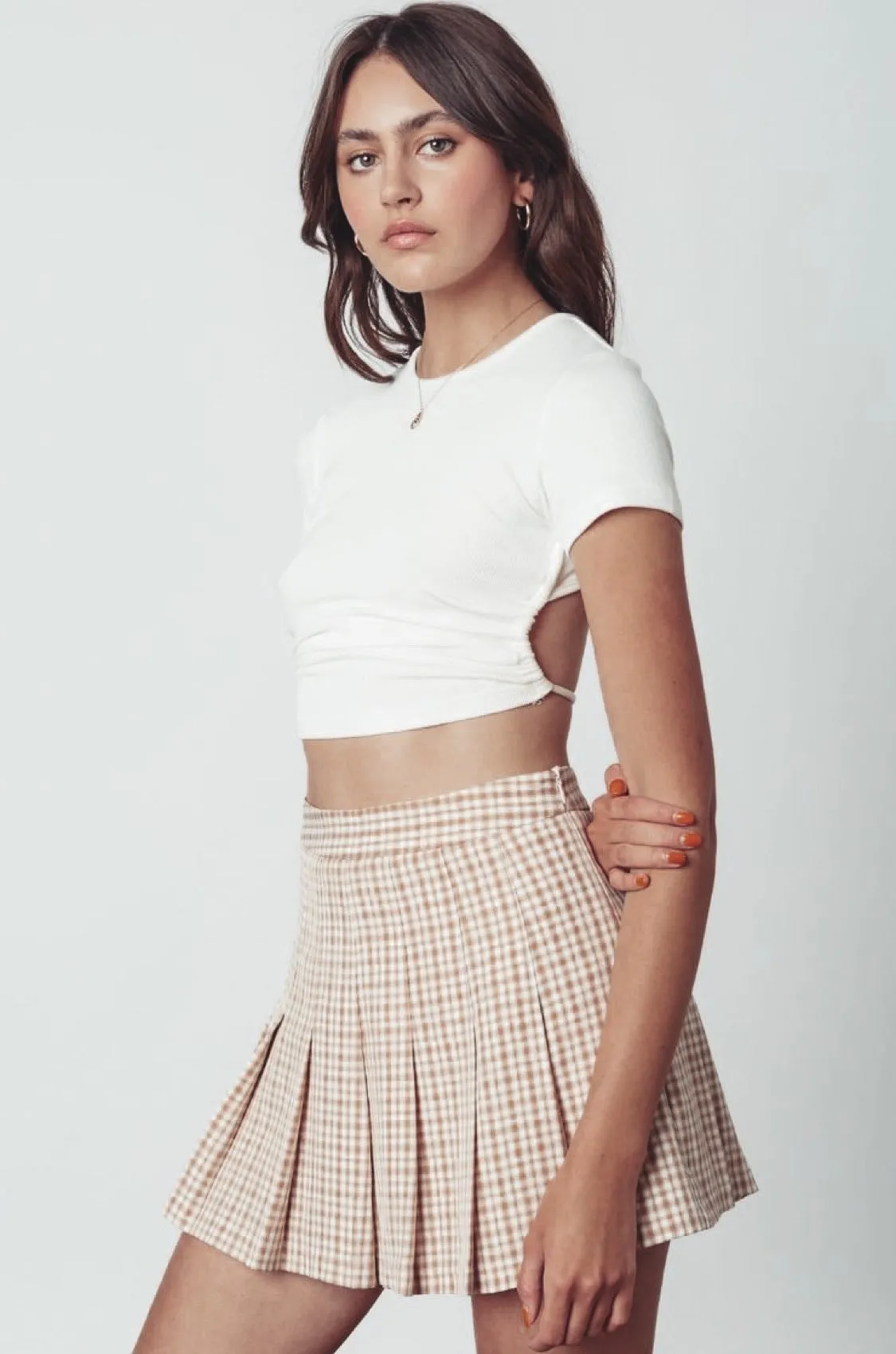 First Day Plaid Mini Skirt