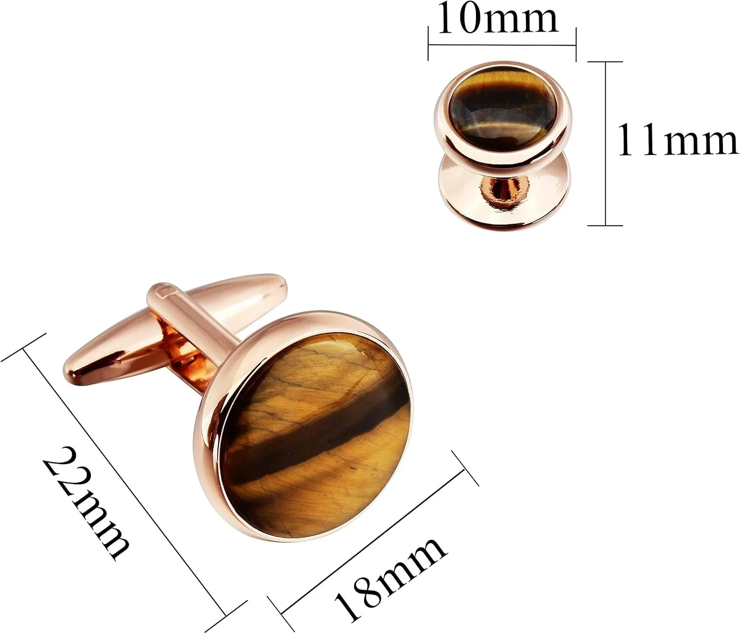 HAWSON Cufflinks and Tuxedo Studs Set for Men with Gift Box, Mother-of-Pearl Cuff links for French Cuff Shirt and Dress Shirt, Suitable for Wedding, Birthday, Party
