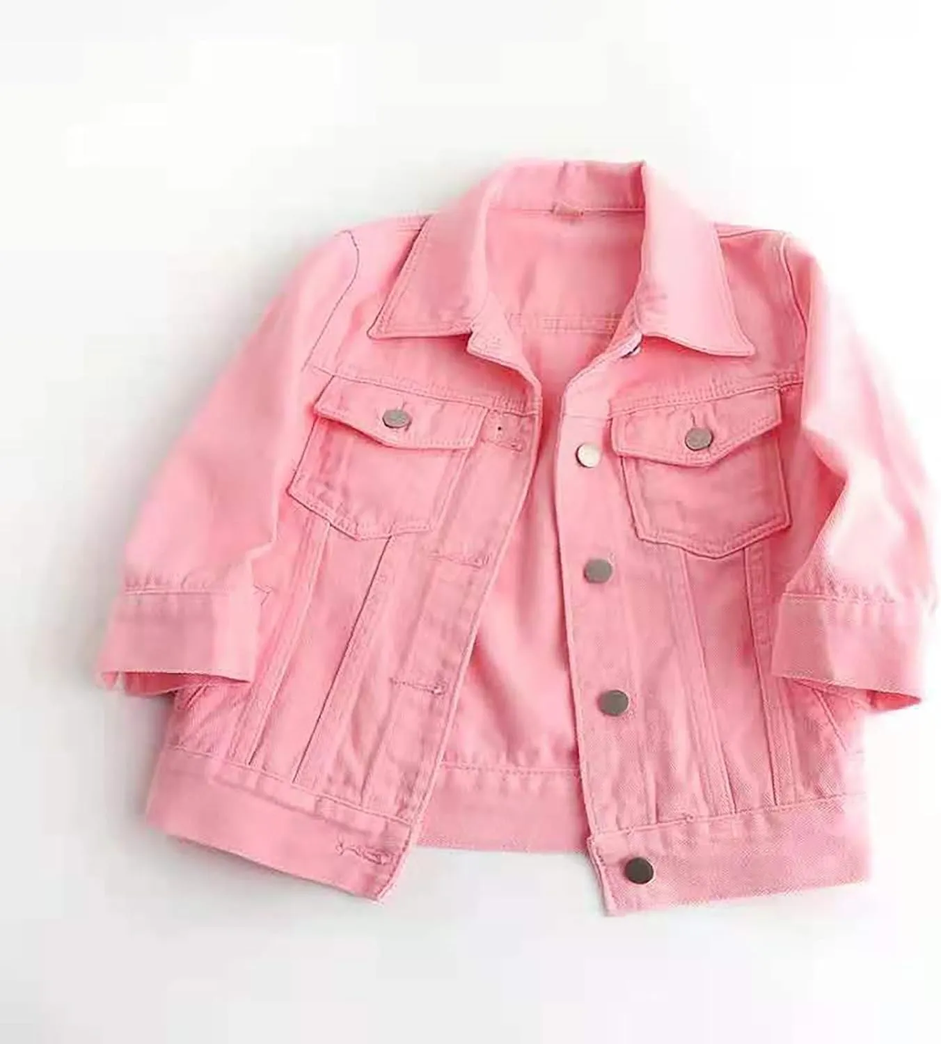 Jean Jacket for Women Trendy 2025 Plus Size 3/4 Sleeve Short Denim Jacket Casual Lapel Button Down Basic Cropped Coat