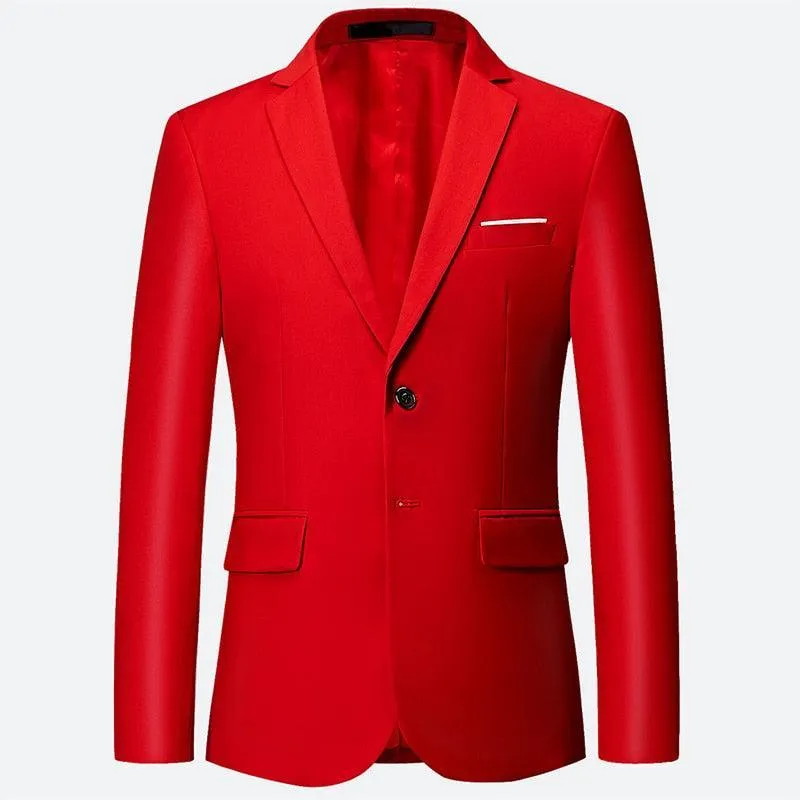 Luxury 2 piece men's wedding suit fashion men's slim solid color business office suit sets large size men Blazer  pants   vest