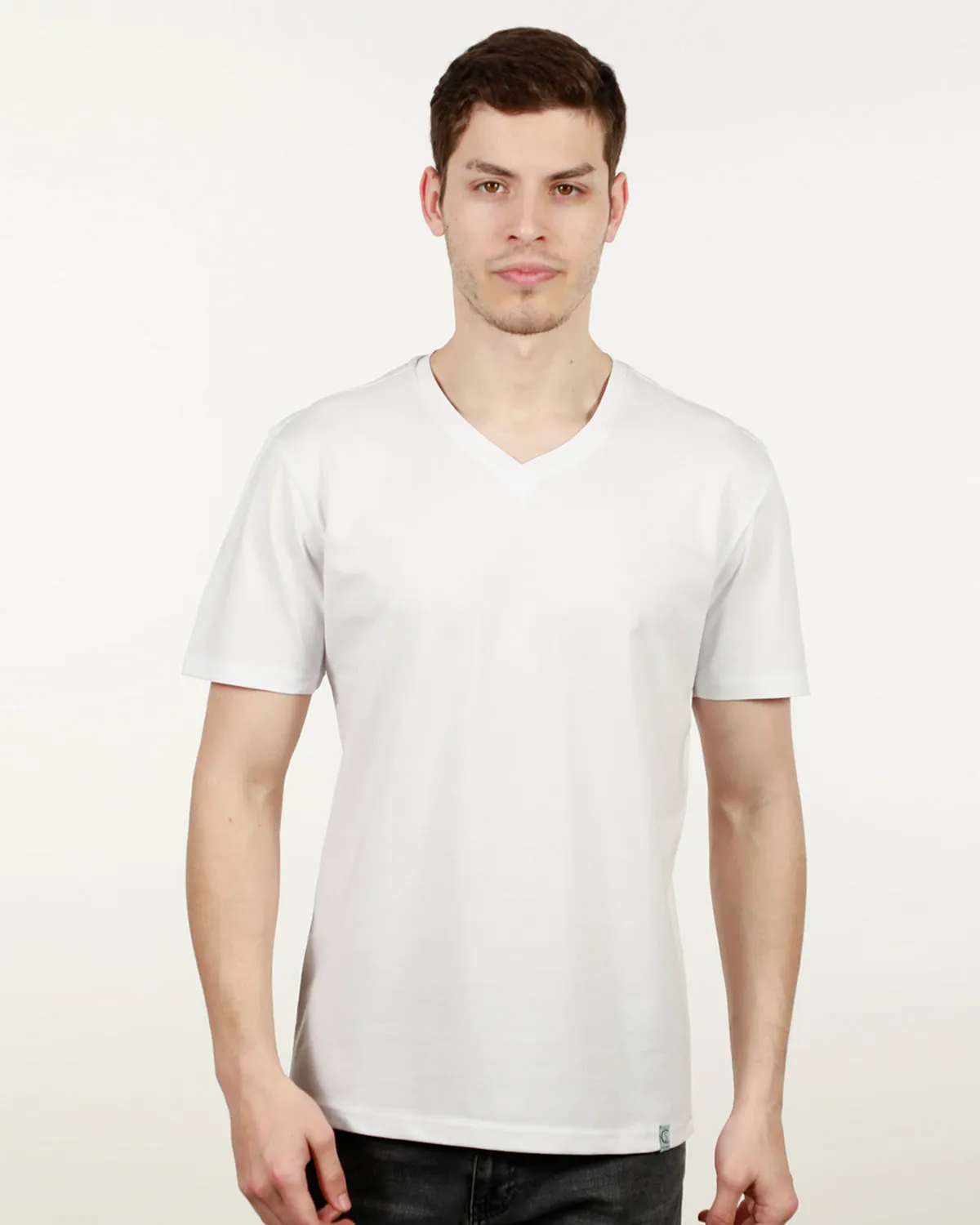 Luxury V Neck Tee - White