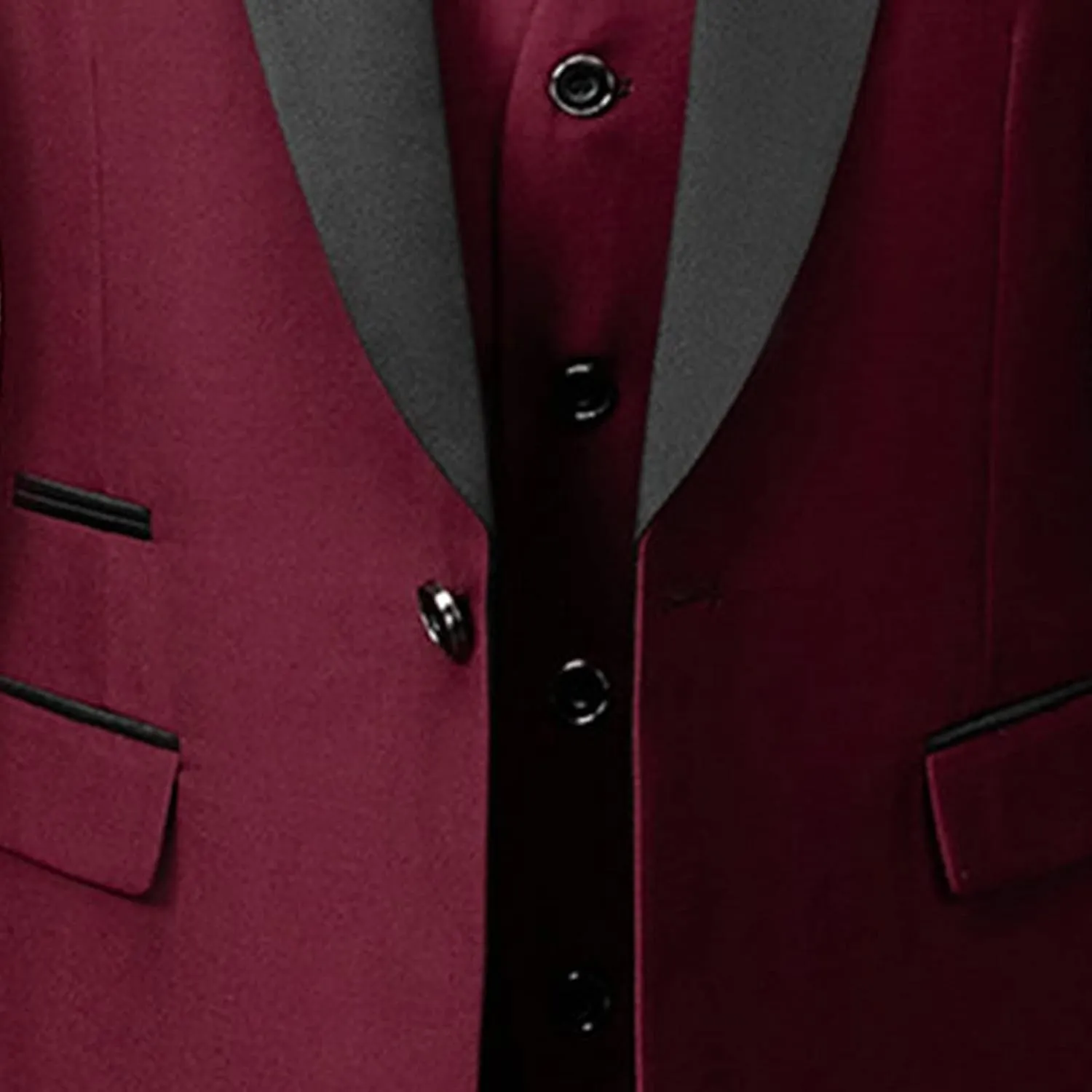Men Casual 3 Piece Suit Set 1 Button Slim Formal Blazer Suits Shawl Lapel Stylish Business Party Jacket Vest Pant