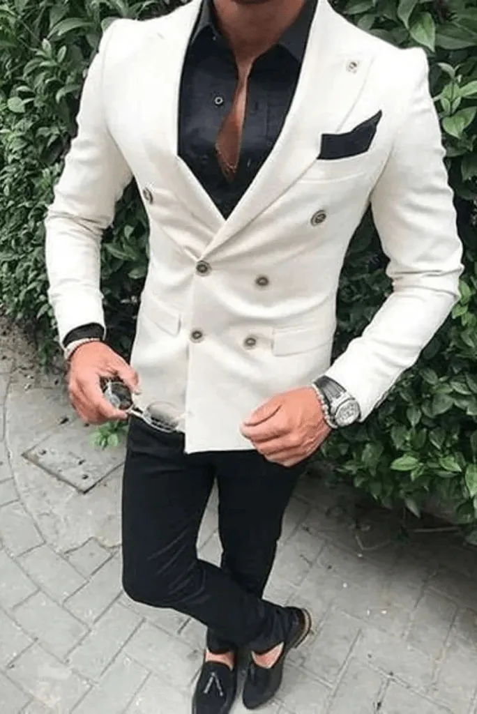 Men Suits White 2 Piece Slim Fit Formal Fashion Wedding Suit, Party Wear Dinner Suit, Bespoke for Men