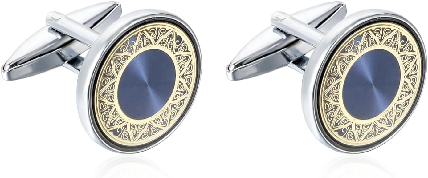 Mens Cufflinks Brass Cuff Links Tuxedo Shirt Studs Classic Jewelry Gift for Wedding Banquet Ceremony Business