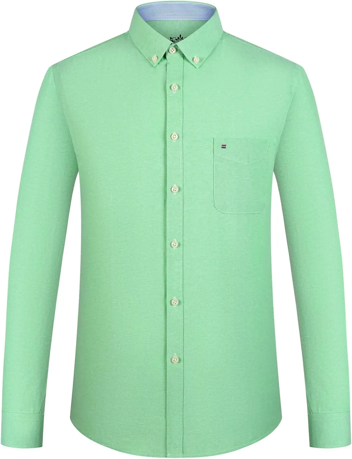 Men's Stylish Cotton Blend Casual Oxford Shirt, Breathable Long Sleeve Button Down Collar Work Shirt