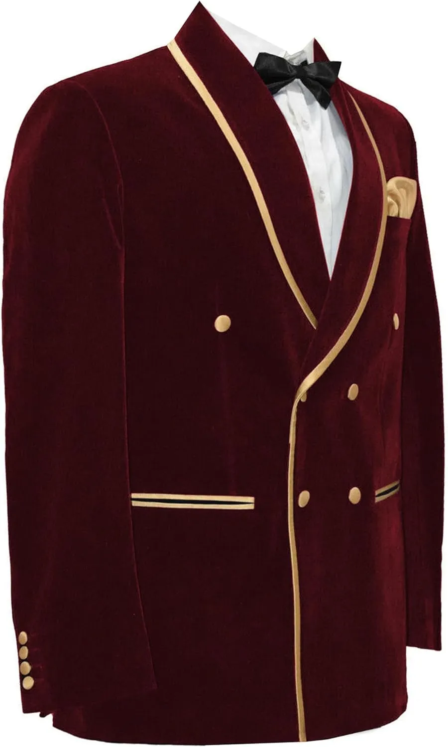 Men's Vintage Velvet Smoking Jacket Shawl Lapel Double Breasted Blazer Tuxedo for Wedding Prom Dinner