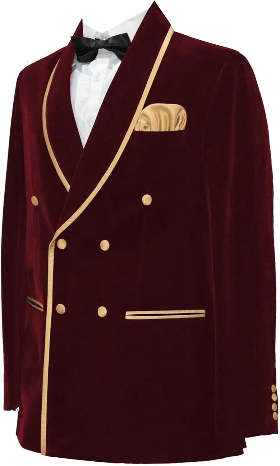 Men's Vintage Velvet Smoking Jacket Shawl Lapel Double Breasted Blazer Tuxedo for Wedding Prom Dinner