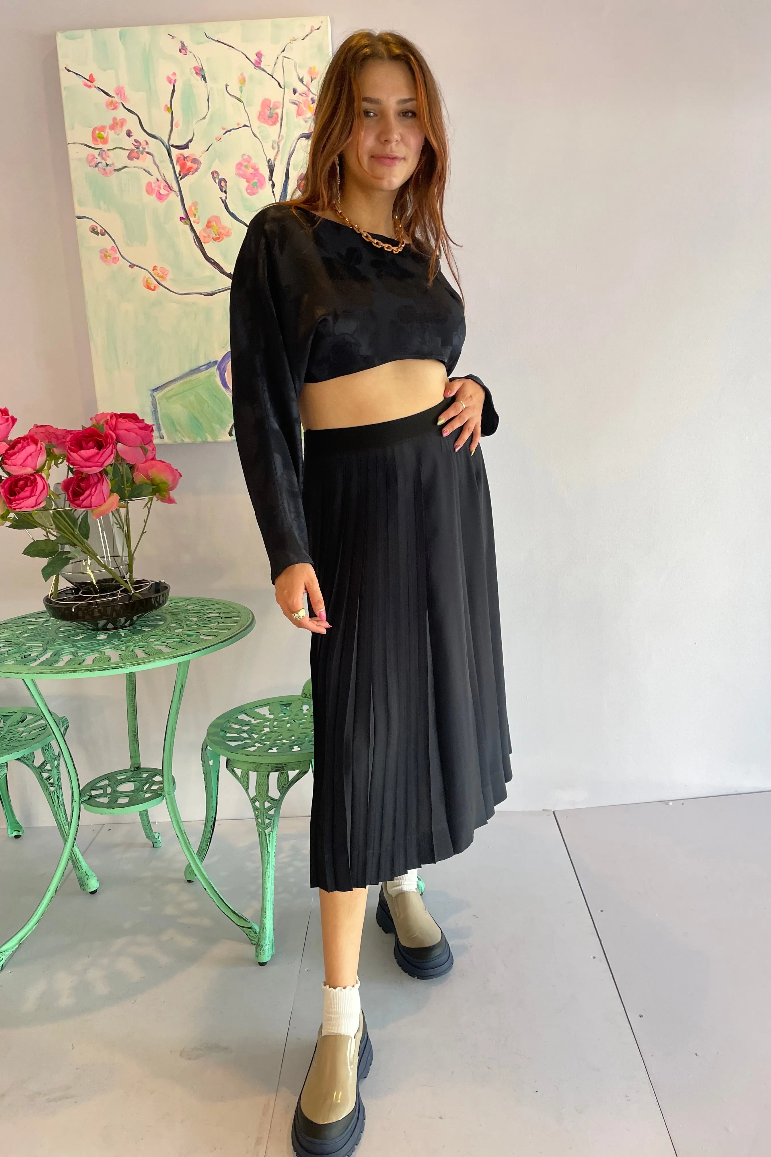 No. 21- Pleated Skirt: Midnight Blue