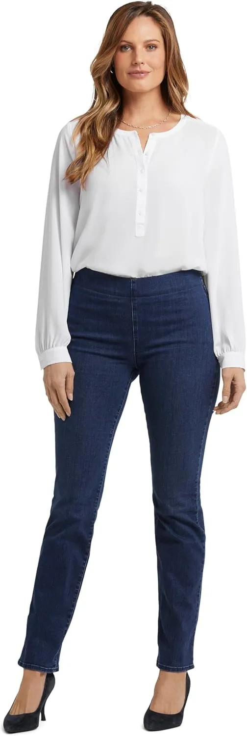 NYDJ Women's Pull-On Marilyn Straight Jeans - Effortless Comfort and Style, Women's Denim Straight Jeans for Daily Wear