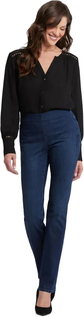 NYDJ Women's Pull-On Marilyn Straight Jeans - Effortless Comfort and Style, Women's Denim Straight Jeans for Daily Wear