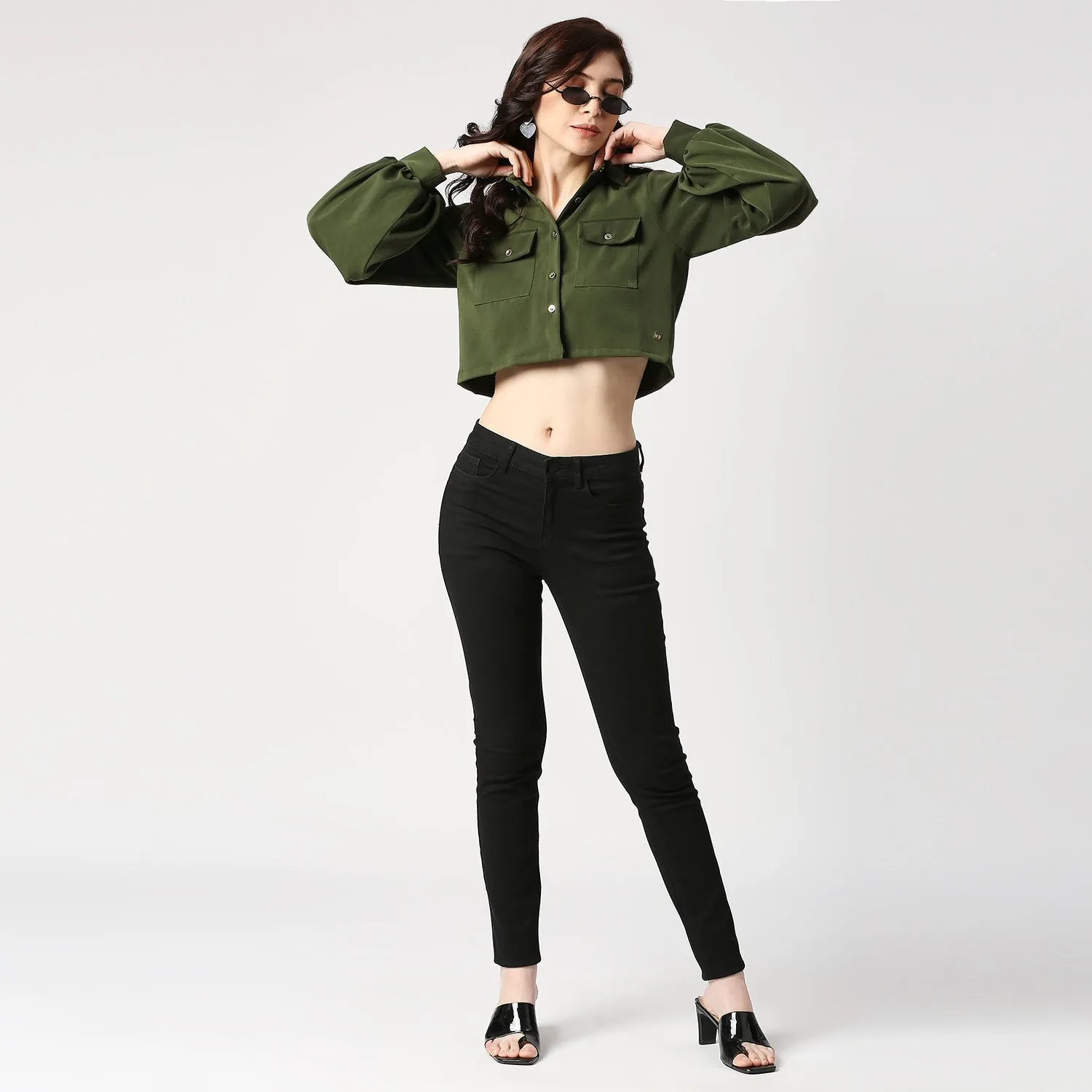 Olive Crop Shirt
