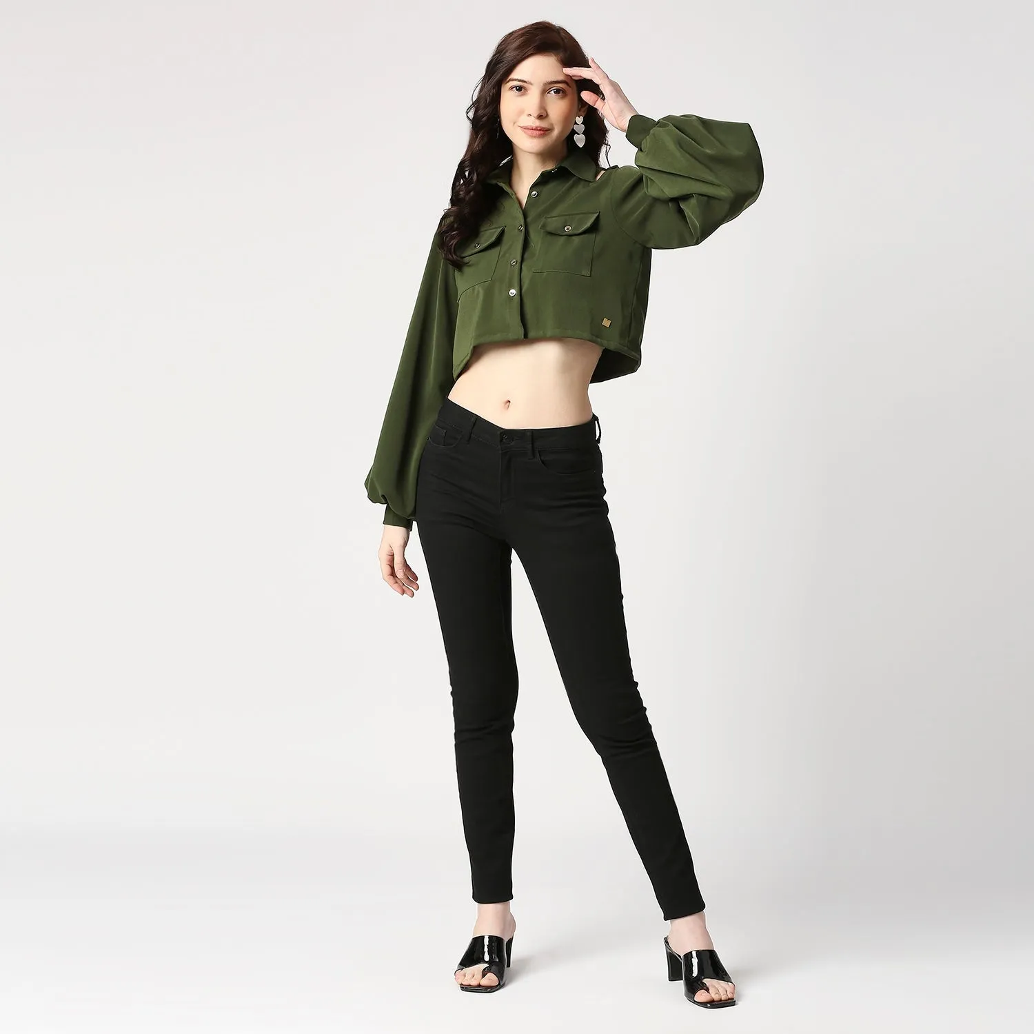 Olive Crop Shirt