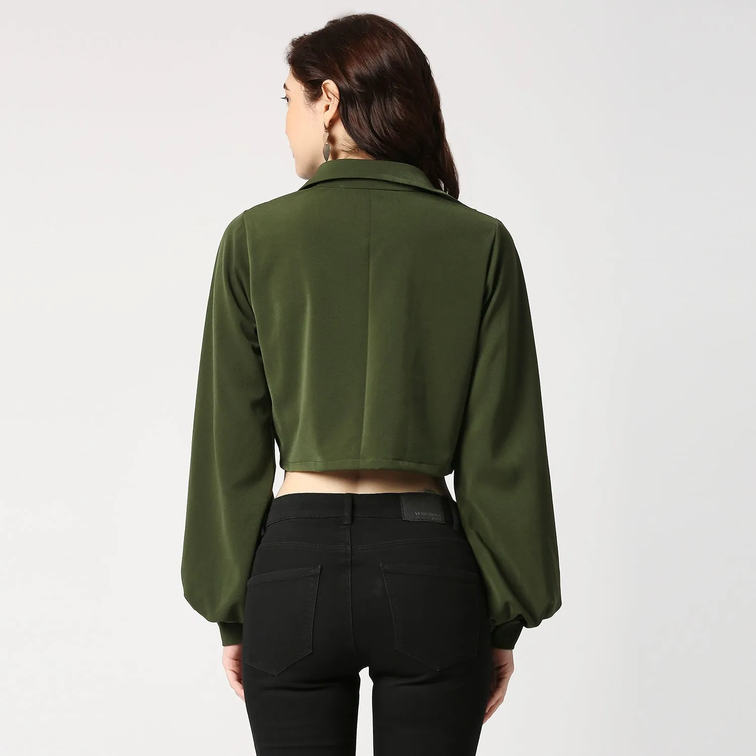 Olive Crop Shirt