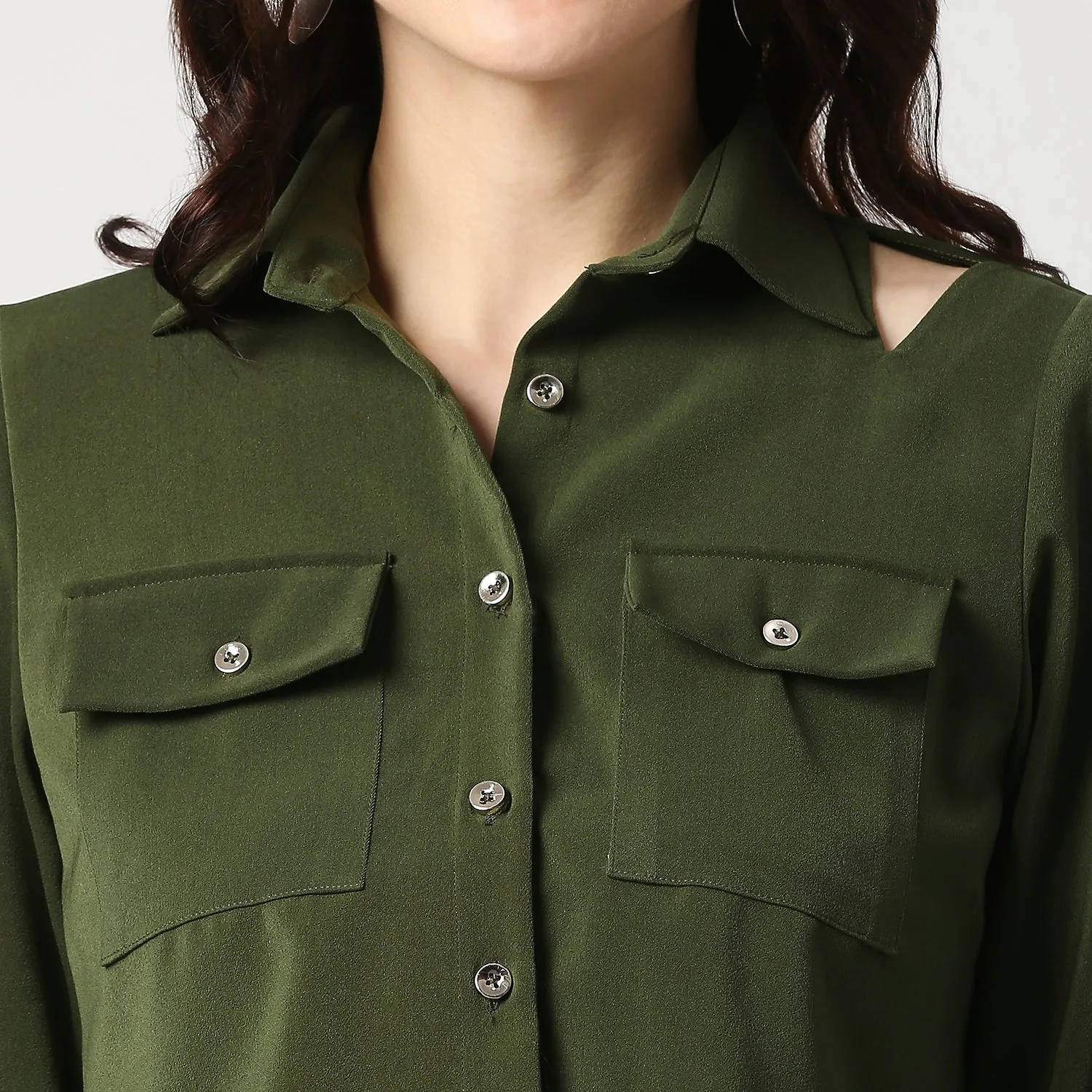 Olive Crop Shirt