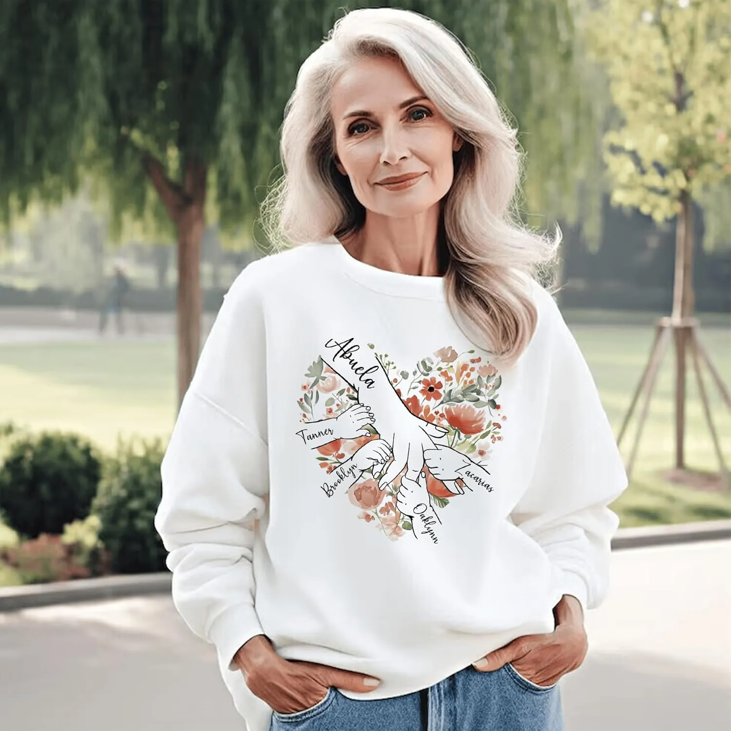 Personalized Grandma Shirt with Kid's Name, Custom Mom Shirt for Mother's Day, Women Gift Shirt for Nana Mimi Gigi Mama