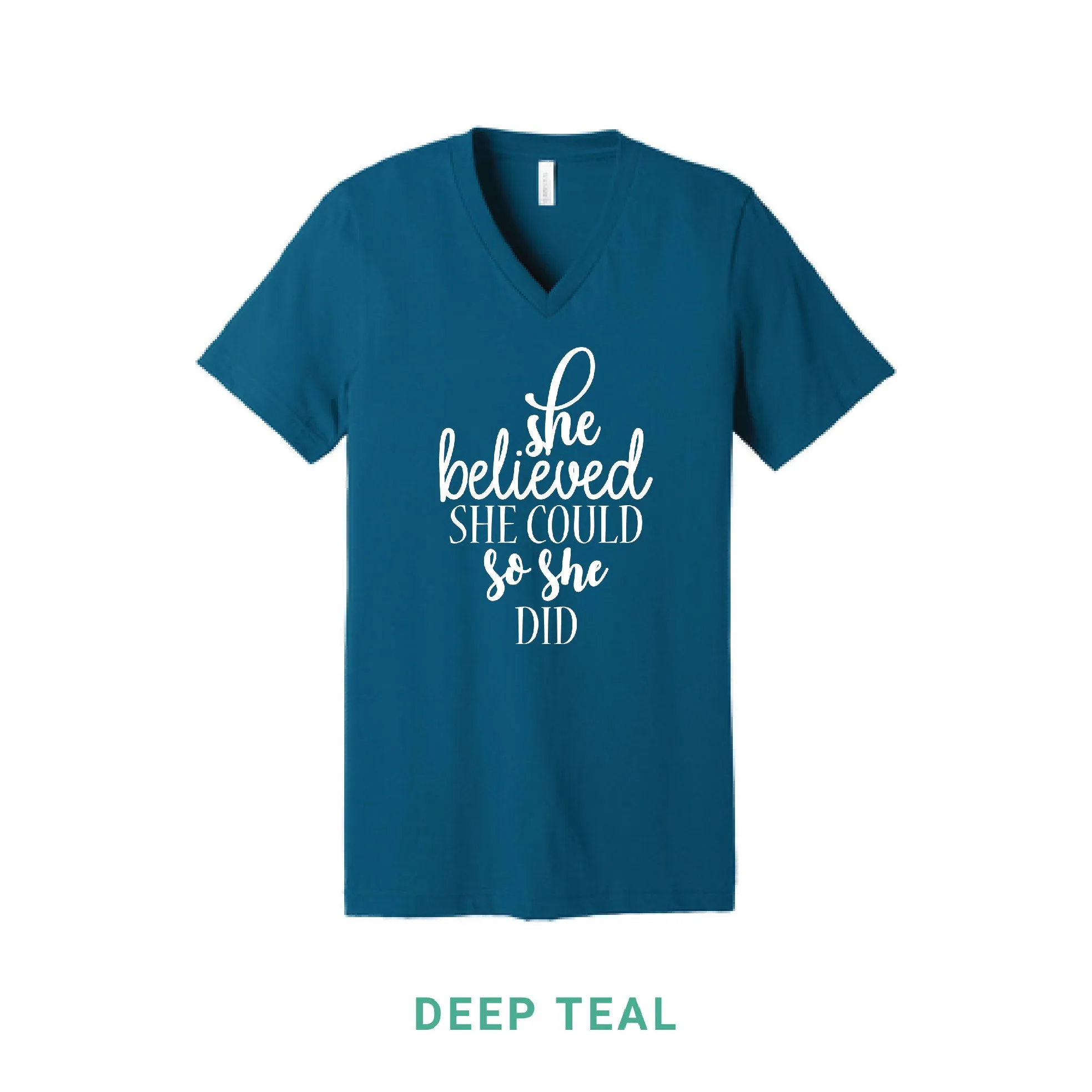 She Believed She Could V Neck T-Shirt