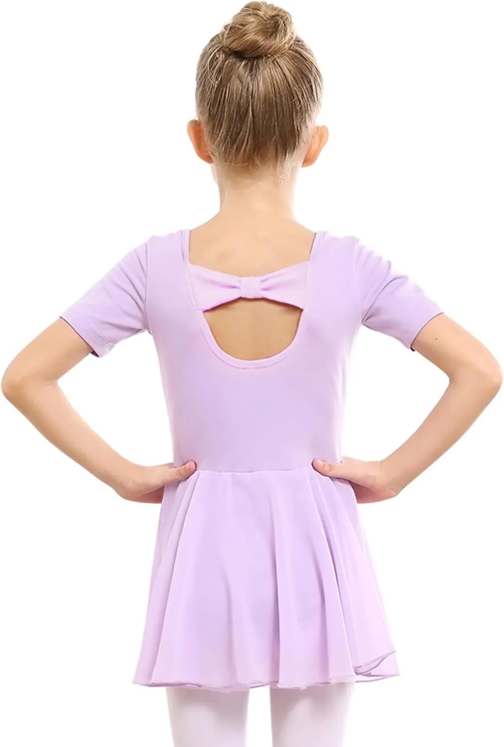 Stelle Ballet Leotards for Girls Dance Leotard with Skirt Toddler Ballet Outfit Criss-Cross Bow Back (Little/Big Kid)
