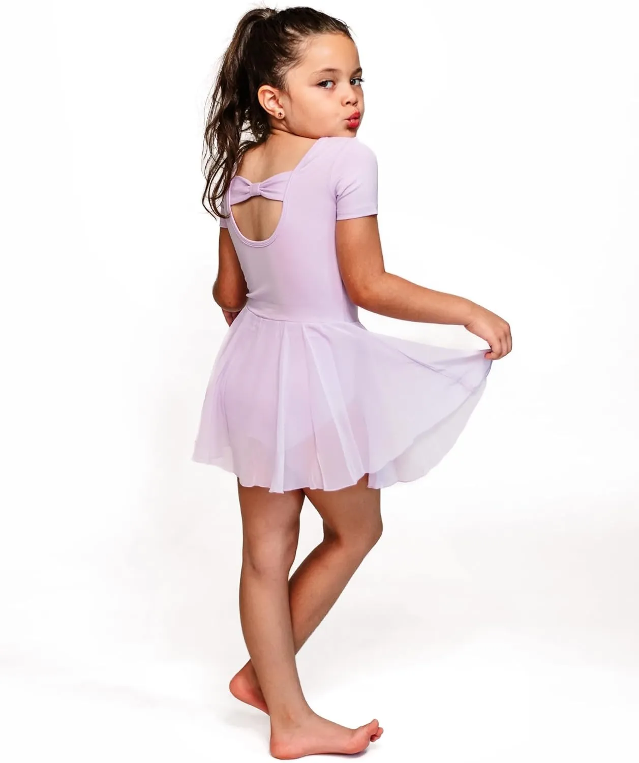 Stelle Ballet Leotards for Girls Dance Leotard with Skirt Toddler Ballet Outfit Criss-Cross Bow Back (Little/Big Kid)