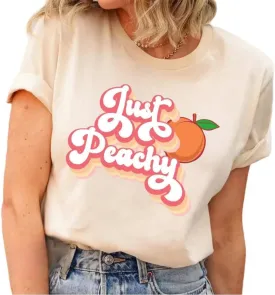 Strawberry Shirt Peach T-Shirt Vintage Boho Kawaii Fruit Graphic Tees Shirt Gift for Women Garden Clothing